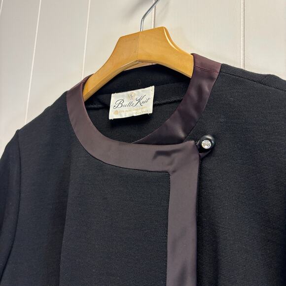 Vintage Butte Knit Womens 60s 70s Old Money Pure Virgin Wool Jacket Size M Mod - Picture 9 of 9